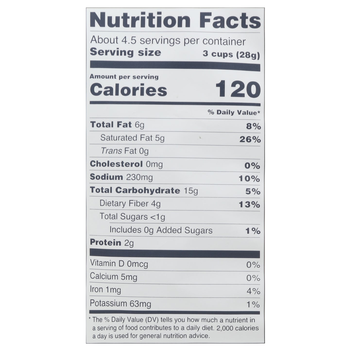 LesserEvil White Cheddar Popcorn 4.6 oz