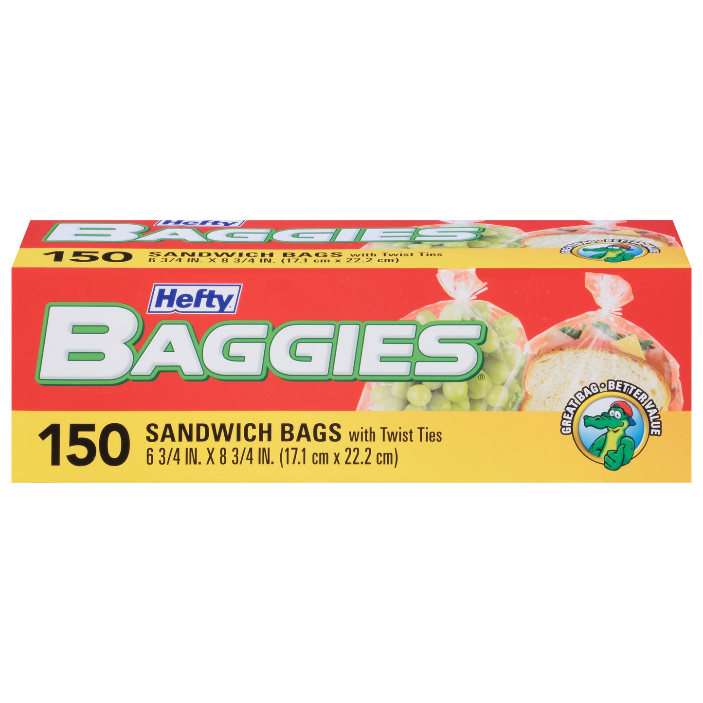 Hefty® Baggies® Sandwich & Storage Bags with Twist Ties 150 ct Box
