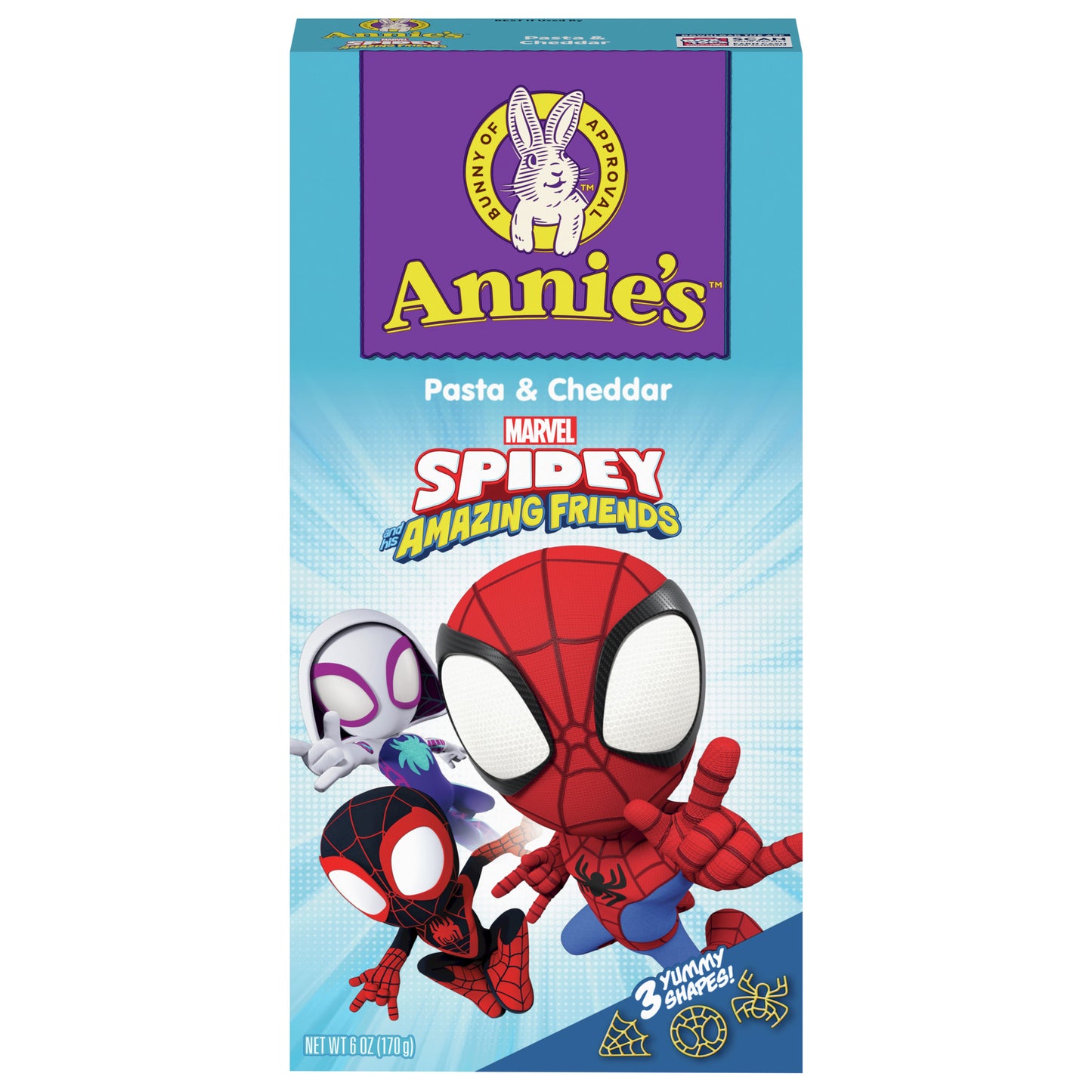 Annie's Marvel Spidey and His Amazing Friends Macaroni and Cheese Dinner, Pasta & Cheddar, 6 oz.