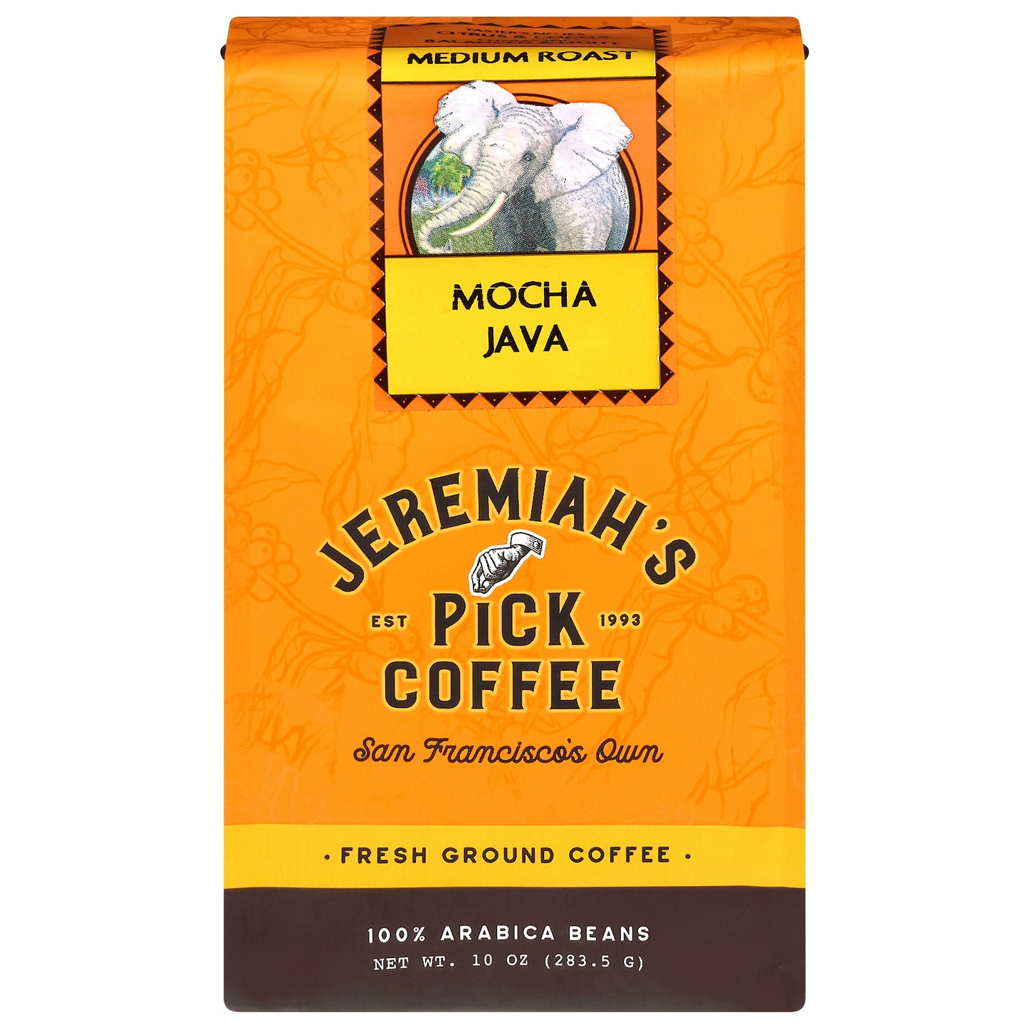 Jeremiah's Pick Coffee Ground Medium Roast Mocha Java Coffee 10 oz