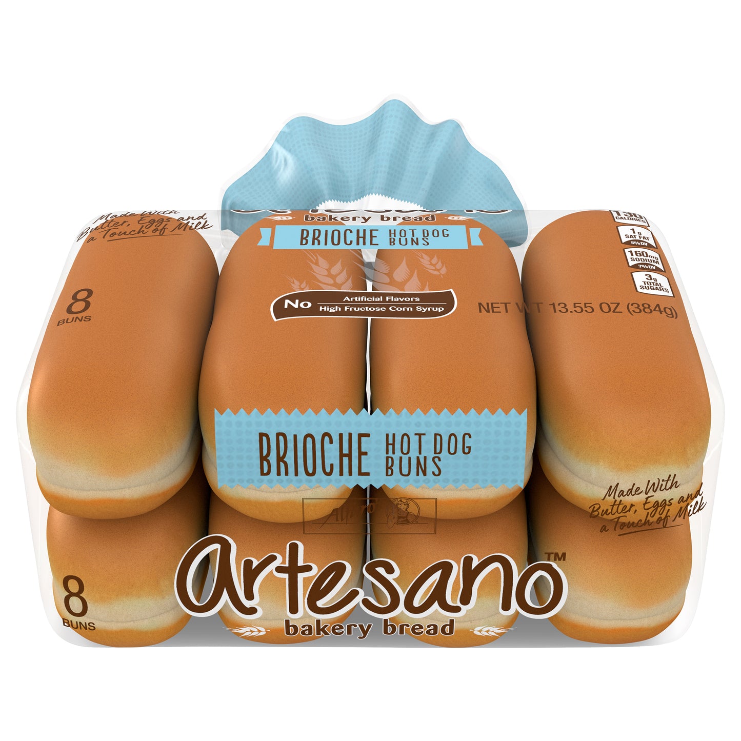 Alfaro's Artesano Brioche Hot Dog Buns, 8 count, 13.5 oz