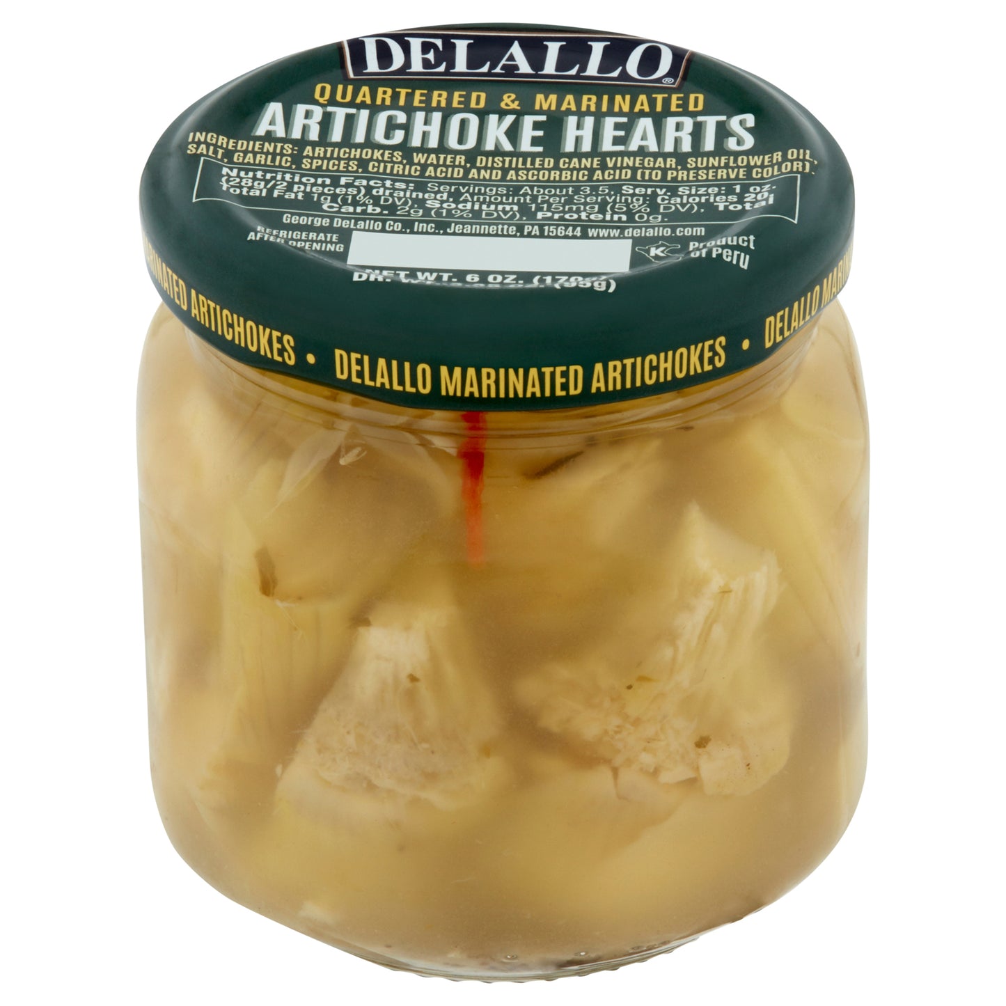 Delallo Quartered & Marinated Artichoke Hearts 6 oz