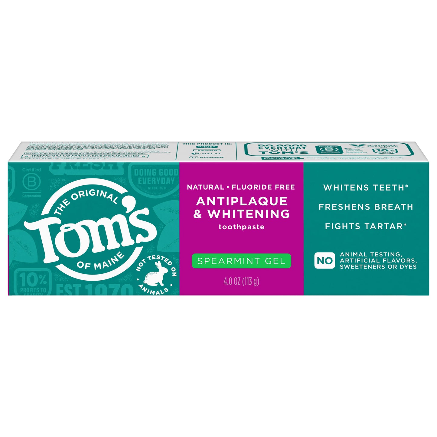 Tom’s of Maine Antiplaque and Whitening Toothpaste Gel, Spearmint Toothpaste