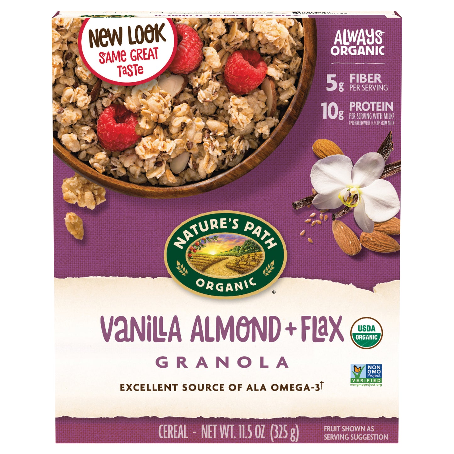 Nature's Path Organic Granola Vanilla Almond + Flax Cereal 11.5 oz Box