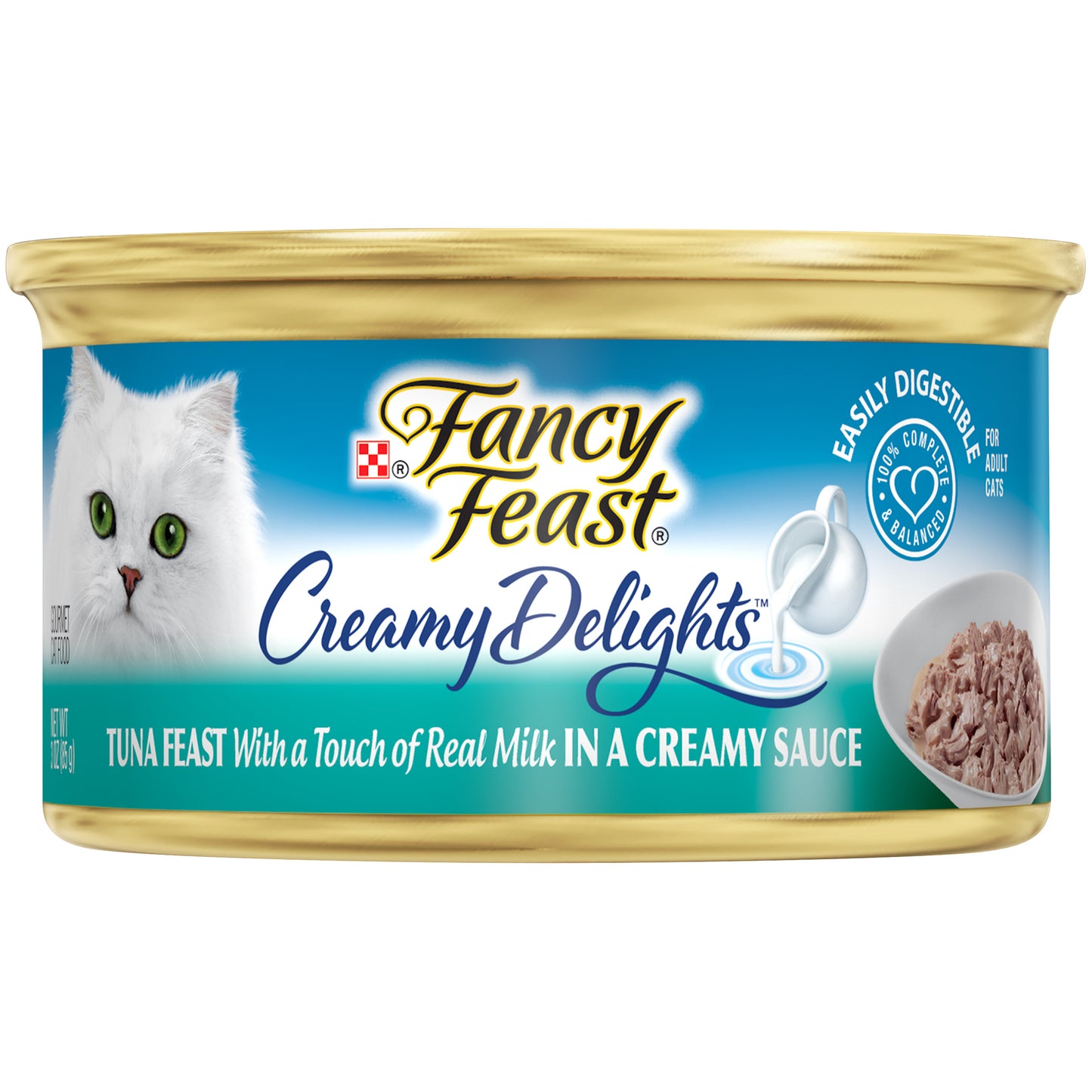 Purina Fancy Feast Wet Cat Food, Creamy Delights Tuna Feast in a Creamy Sauce - 3 oz. Can