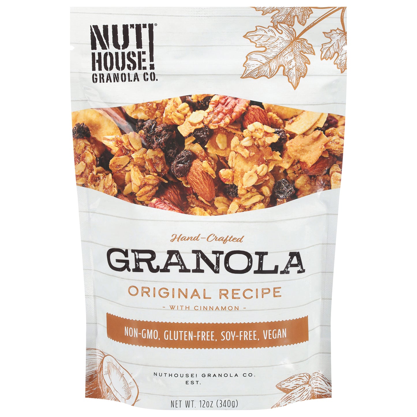 Nut House! Granola Co. Hand-Crafted Original Recipe with Cinnamon Granola 12 oz