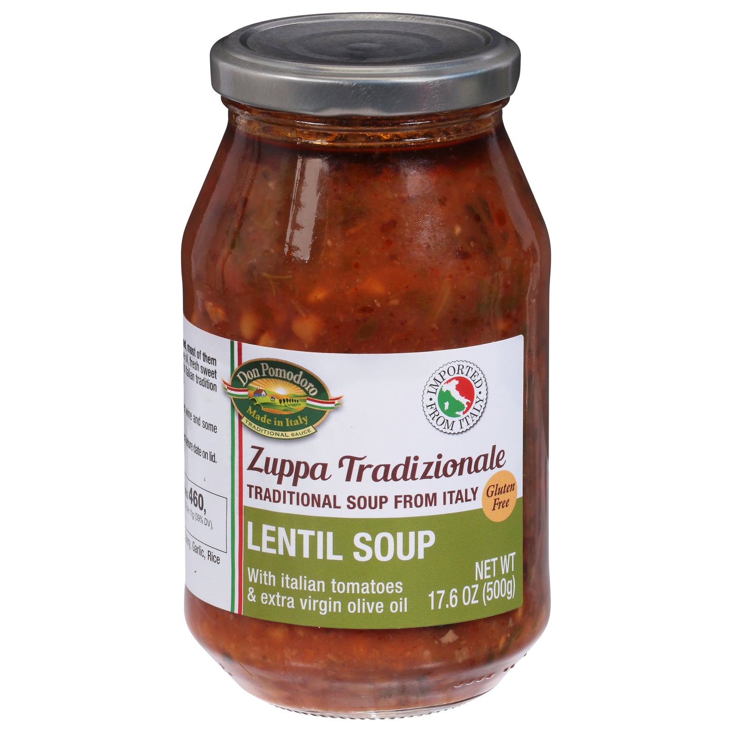 Don Pomodoro Traditional Lentil Soup with Italian Tomatoes & Extra Virgin Olive Oil 17.6 oz