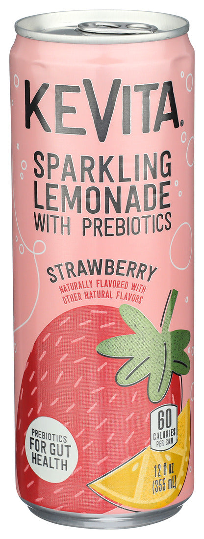 Kevita, Sparkling Lemonade With Prebiotics Strawberry Organic, 12 Fl Oz