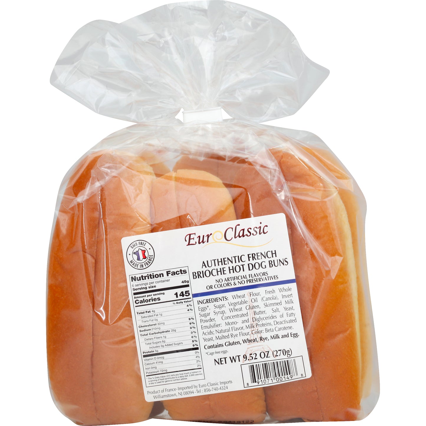 Euro Classic Hot Dog Buns 9.52 oz