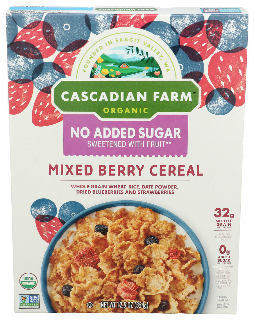 Cascadian Farm, Cereal Mixed Berry No Added Sugar Organic, 12.5 Z