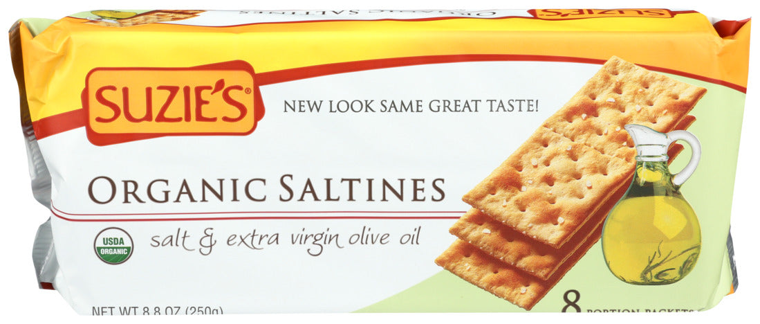 Suzie's, Organic Saltines Salt And Extra Virgin Olive Oil, 8.8 Oz