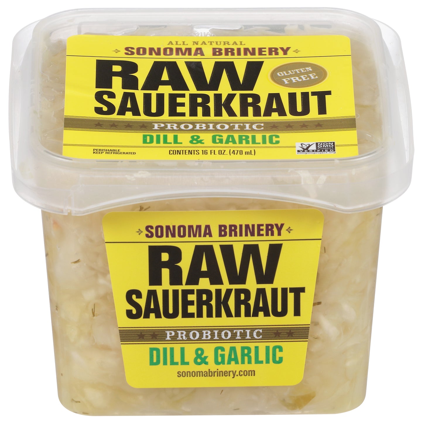 Sonoma Brinery Probiotic Raw Garlic & Dill Sauerkraut 16 fl oz