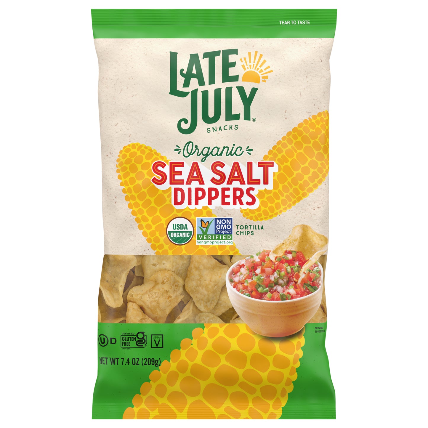 Late July Organic Dippers Sea Salt Tortilla Chips 7.4 oz