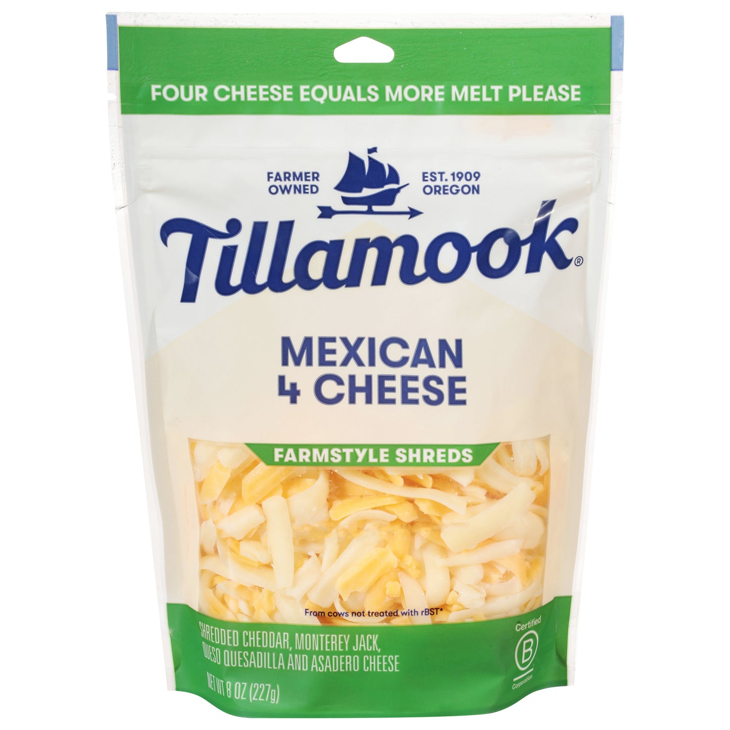 Tillamook Farmstyle Shreds Mexican 4 Cheese Cheese 8 oz