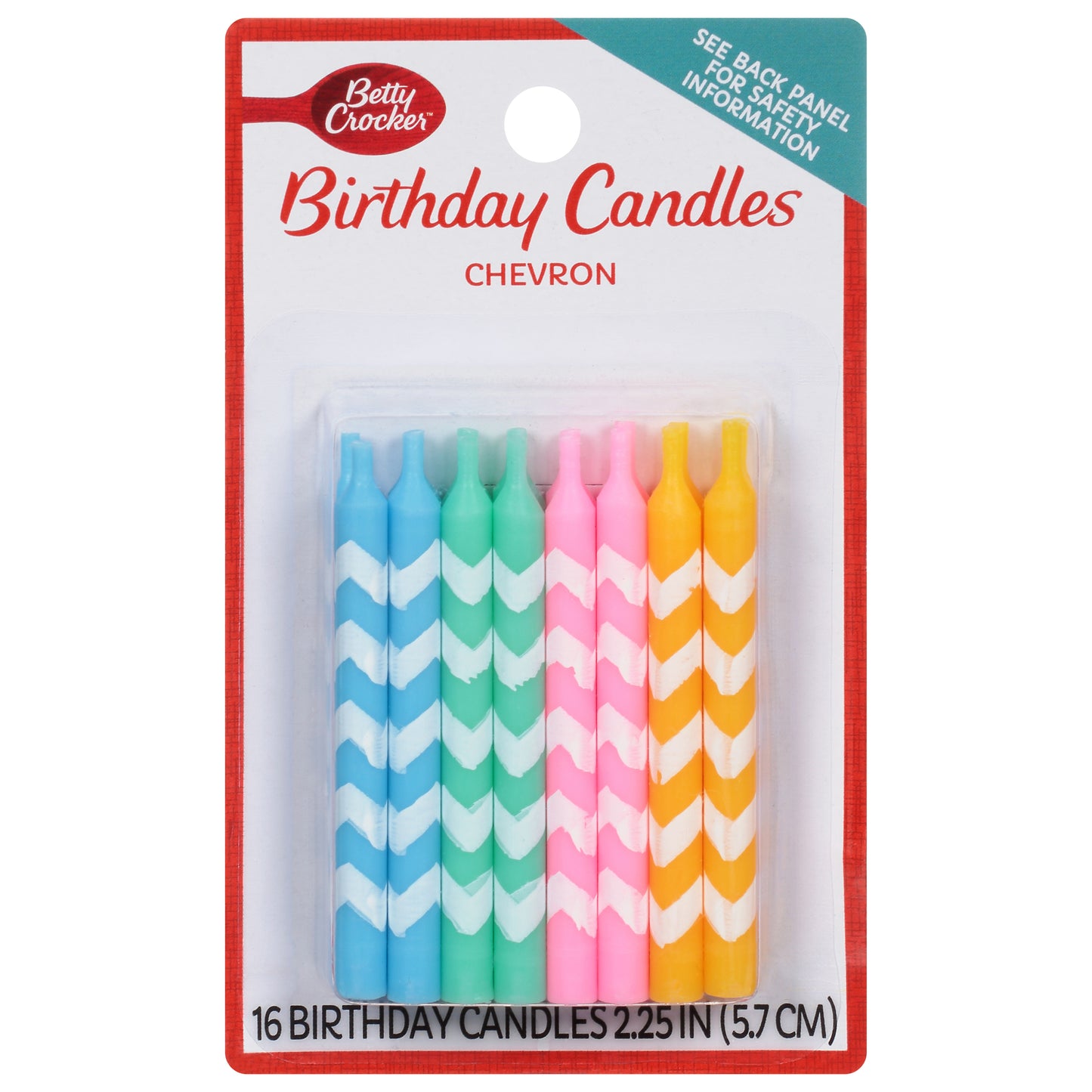 Betty Crocker 2.25 Inch Chevron Birthday Candles 16 ea