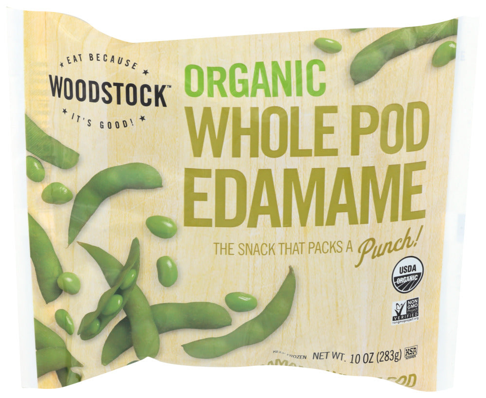 Woodstock Foods, Organic Frozen Vegetables Edamame Whole Pods, 10 Oz