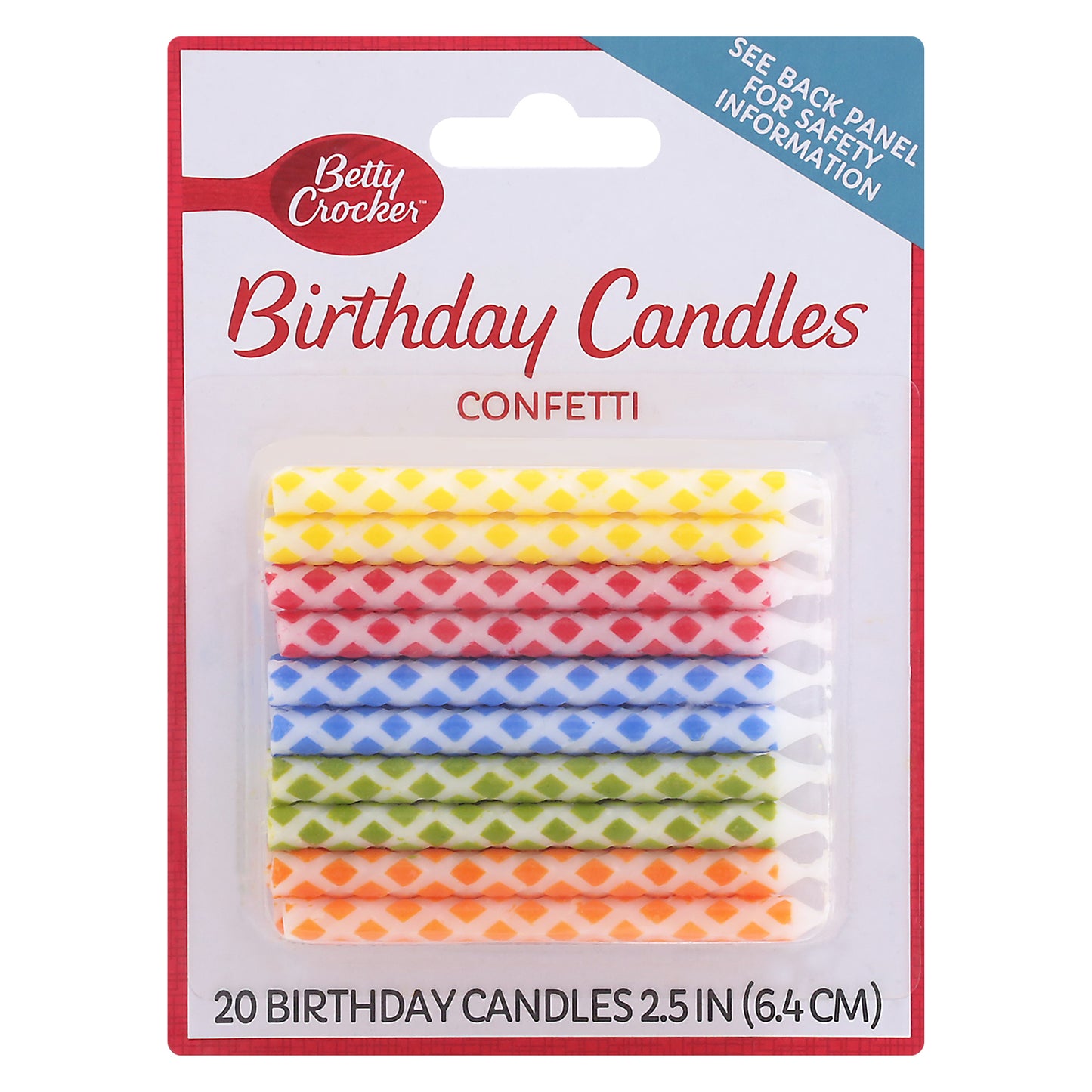 Betty Crocker 2.5 Inch Confetti Birthday Candles 20 ea