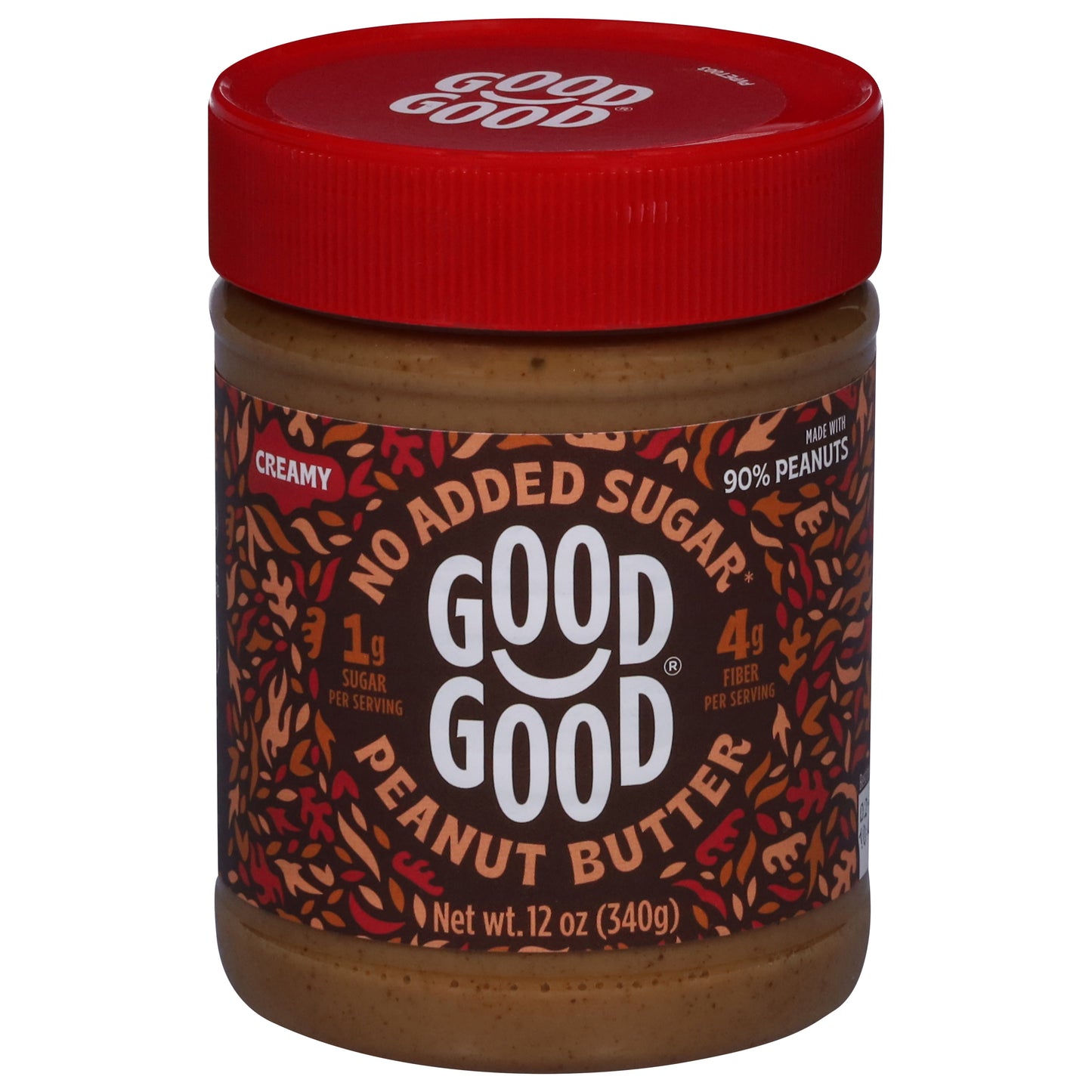 Good Good No Added Sugar Creamy Peanut Butter 12 oz
