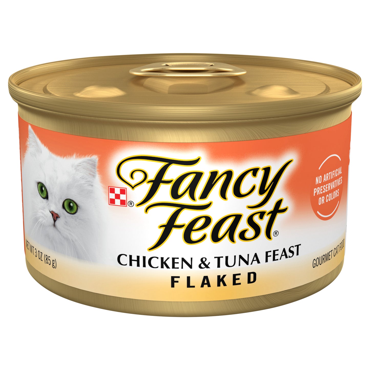 Purina Fancy Feast Wet Cat Food Flaked Chicken and Tuna Feast - 3 oz. Can