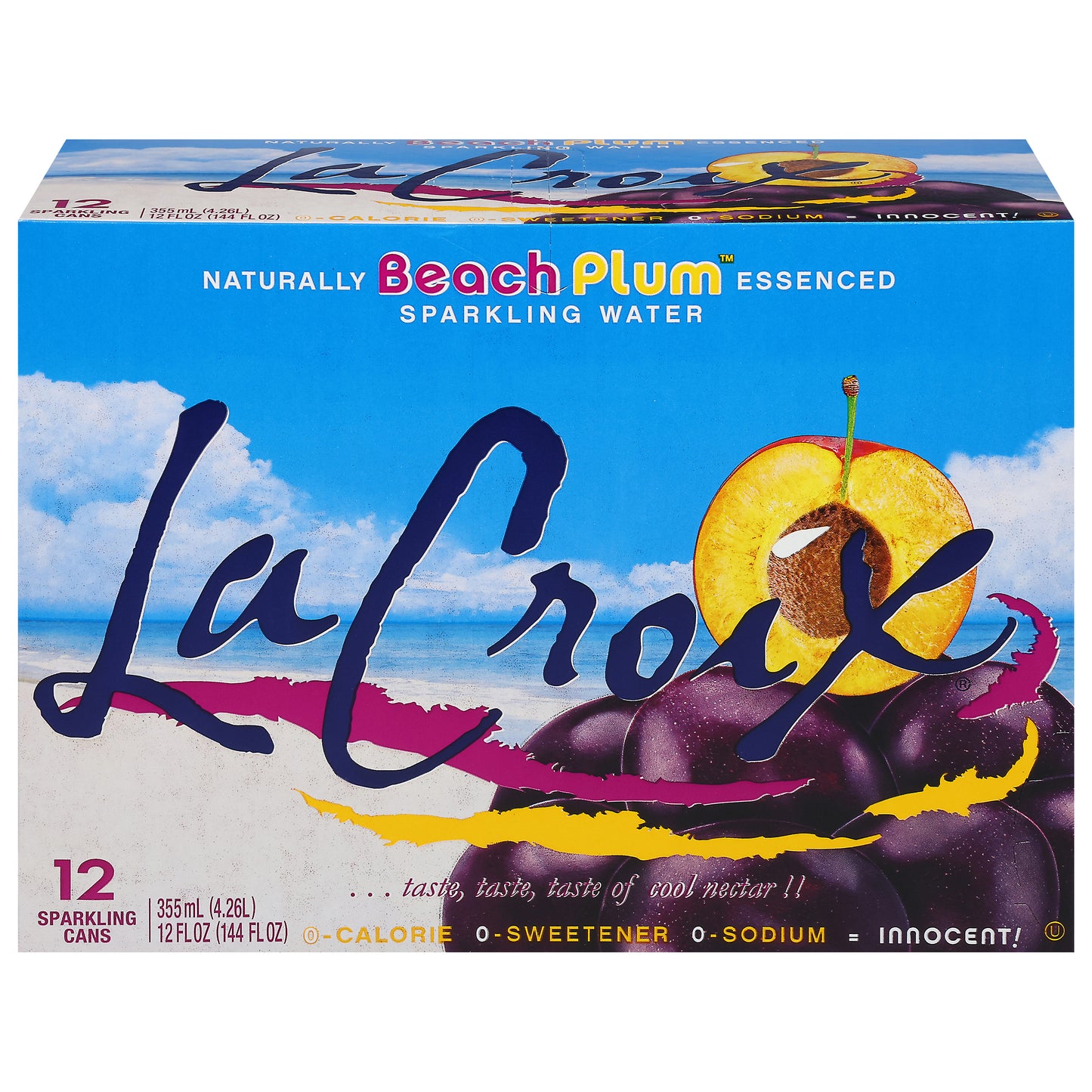 LaCroix Beach Plum Sparkling Water 12 - 12 fl oz Cans