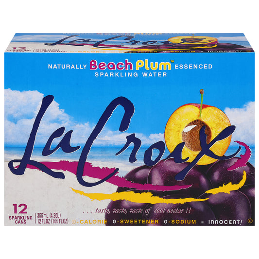 LaCroix Beach Plum Sparkling Water 12 - 12 fl oz Cans