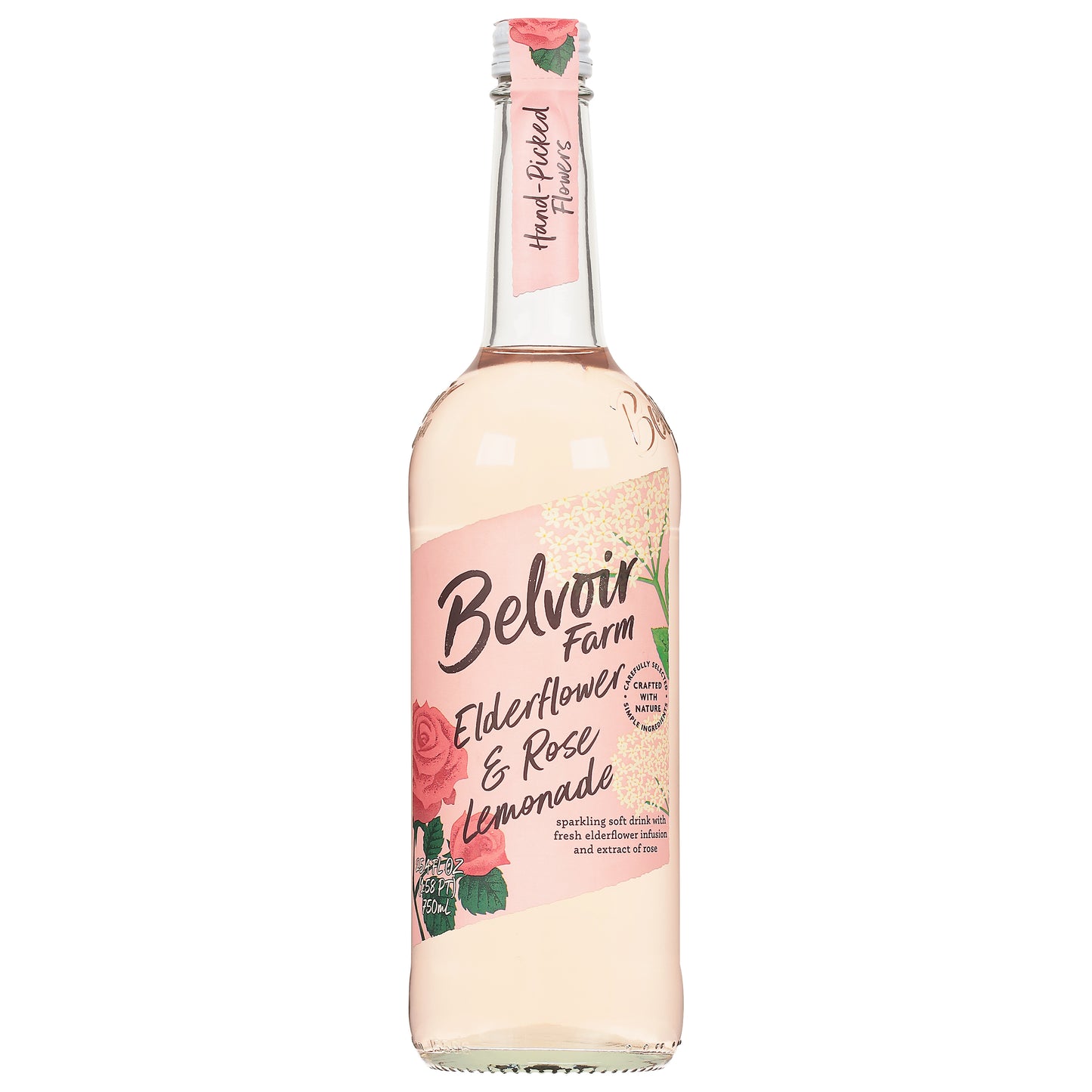 Belvoir Farm Elderflower & Rose Lemonade, Bottle 25.4 fl oz