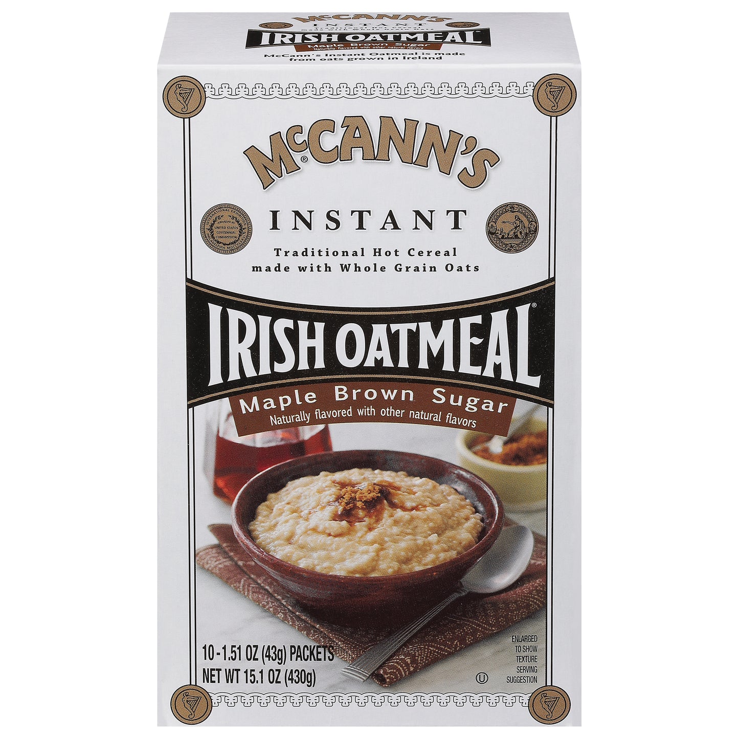 McCann's Instant Irish Maple Brown Sugar Oatmeal 10 - 1.51 oz Packets