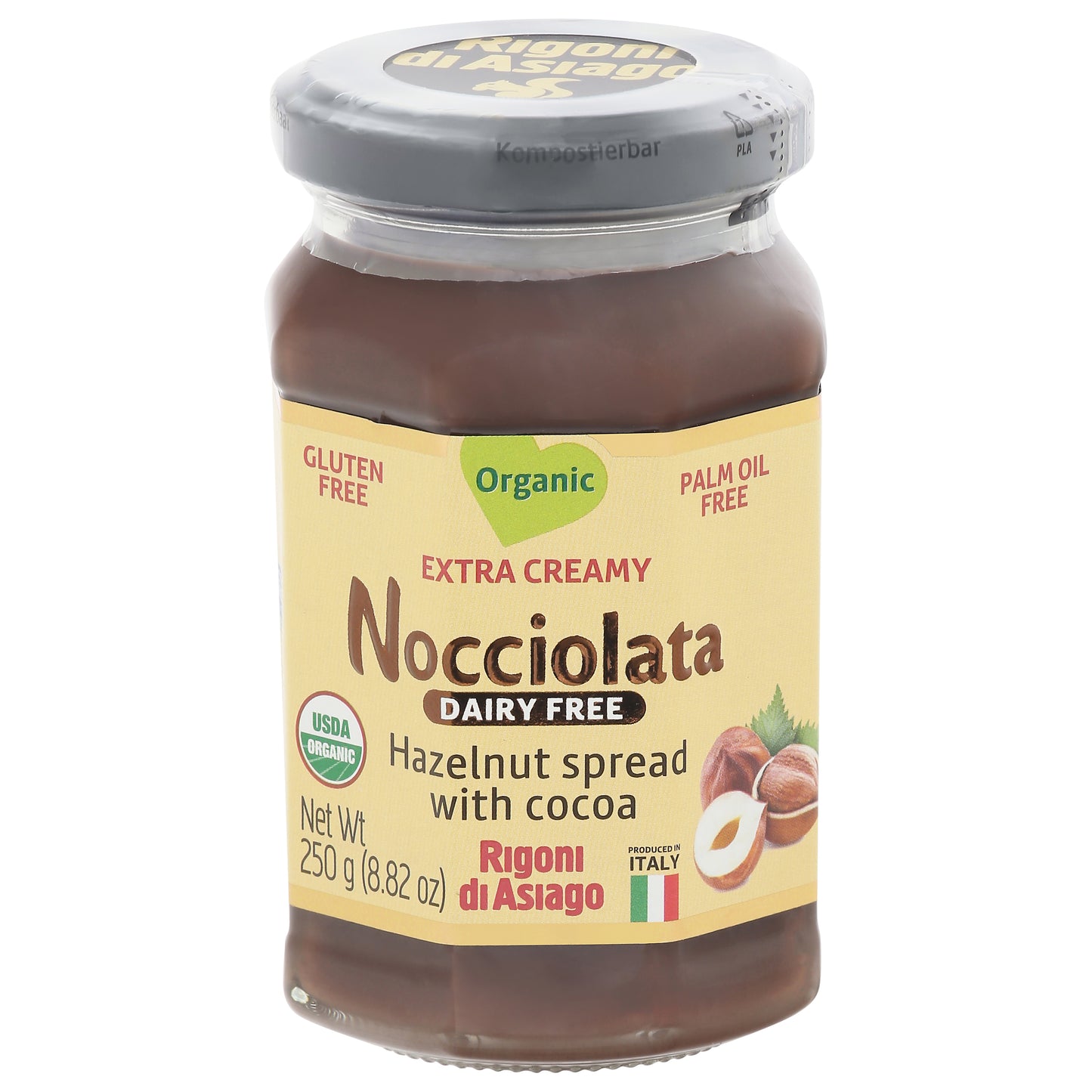 Nocciolata Dairy Free Organic Extra Creamy Hazelnut Spread with Cocoa 8.82 oz