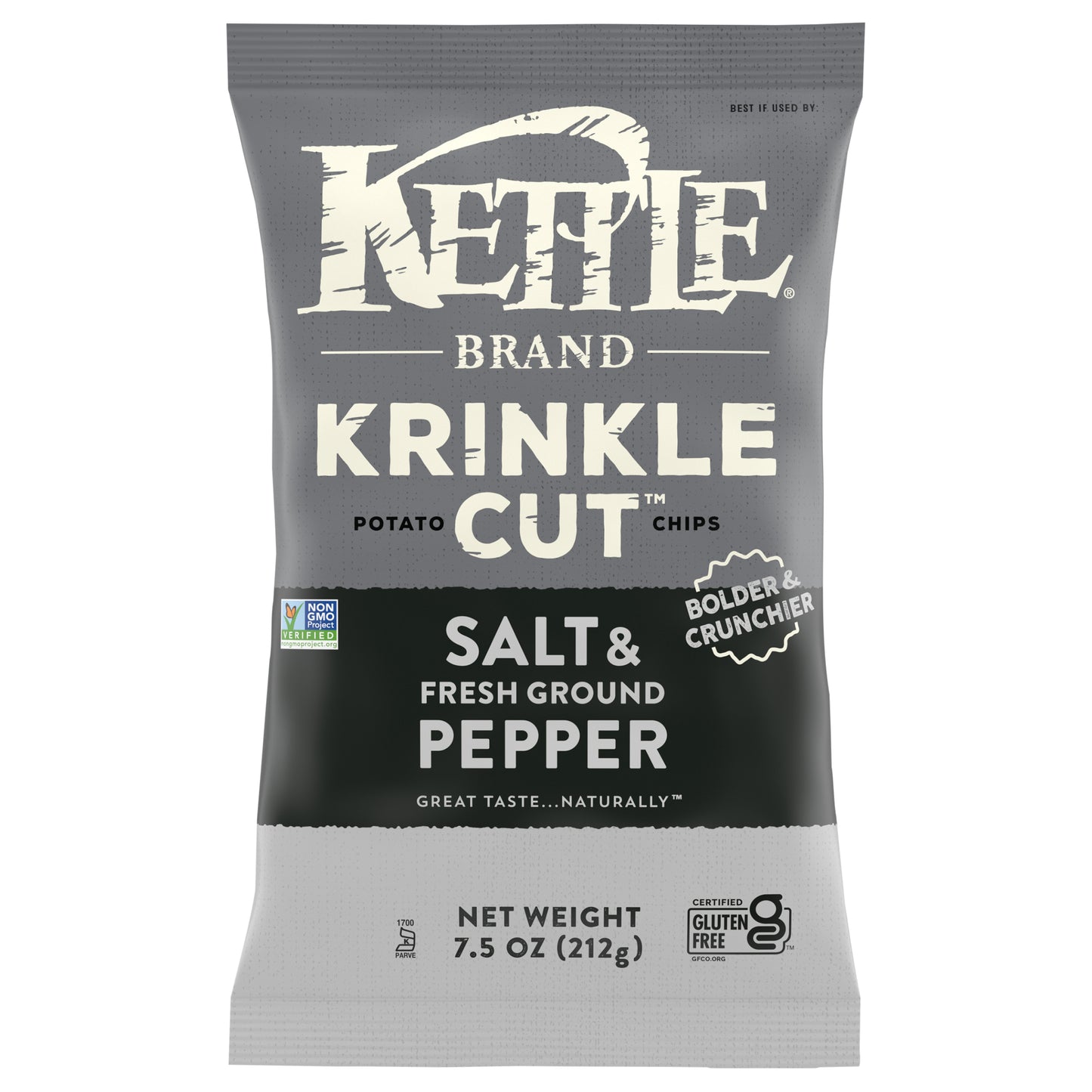 Kettle Brand Krinkle Cut Salt & Fresh Ground Pepper Potato Chips 7.5 oz