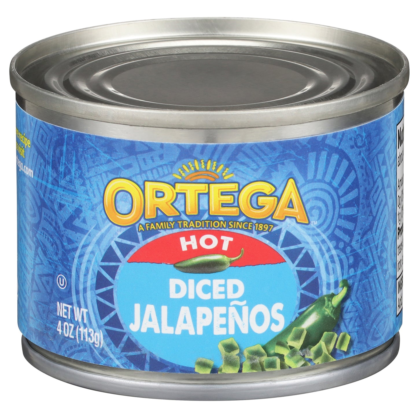 Ortega Hot Diced Jalapenos, 4 oz