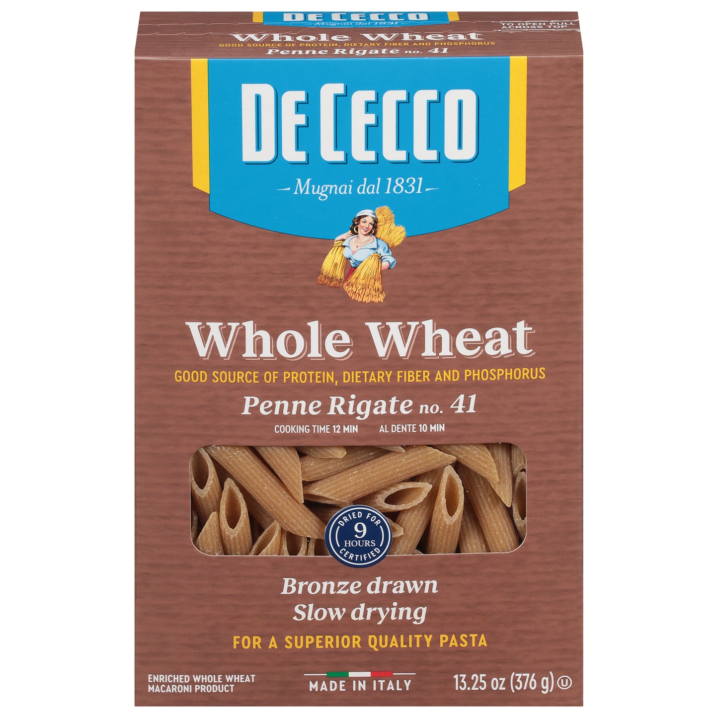 De Cecco Whole Wheat No. 41 Penne Rigate 13.25 oz