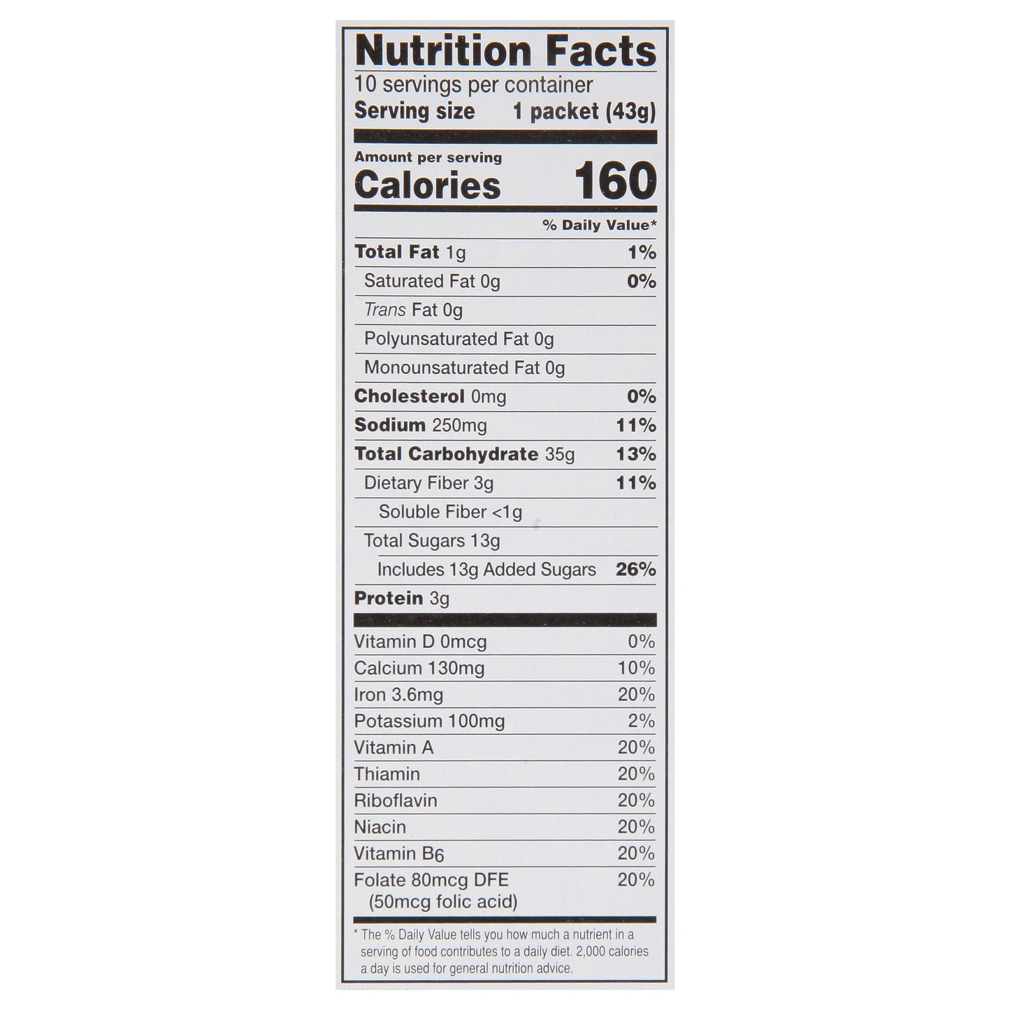 McCann's Instant Irish Maple Brown Sugar Oatmeal 10 - 1.51 oz Packets