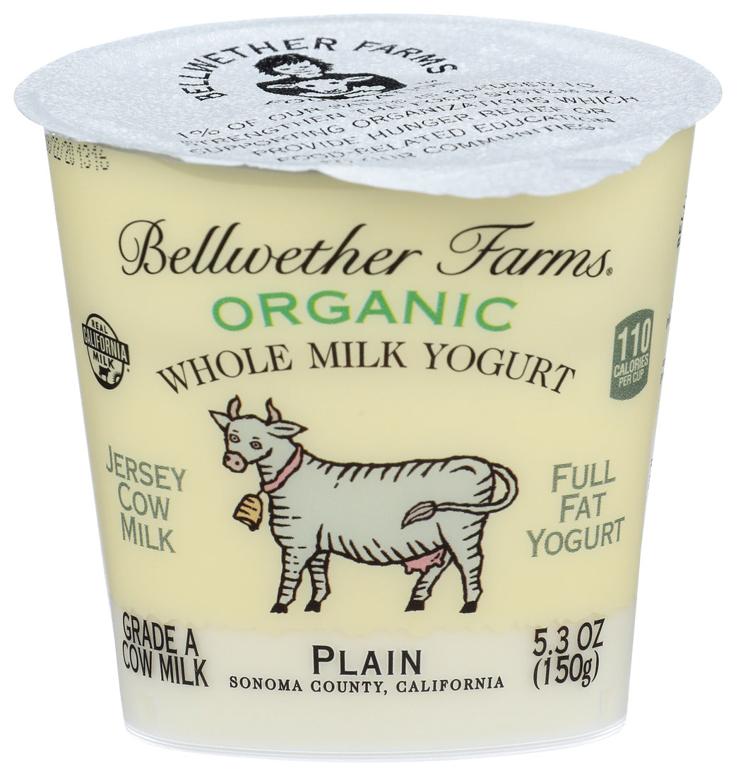 Bellwether Farms, Organic Whole Milk Yogurt Plain, 5.3 Oz