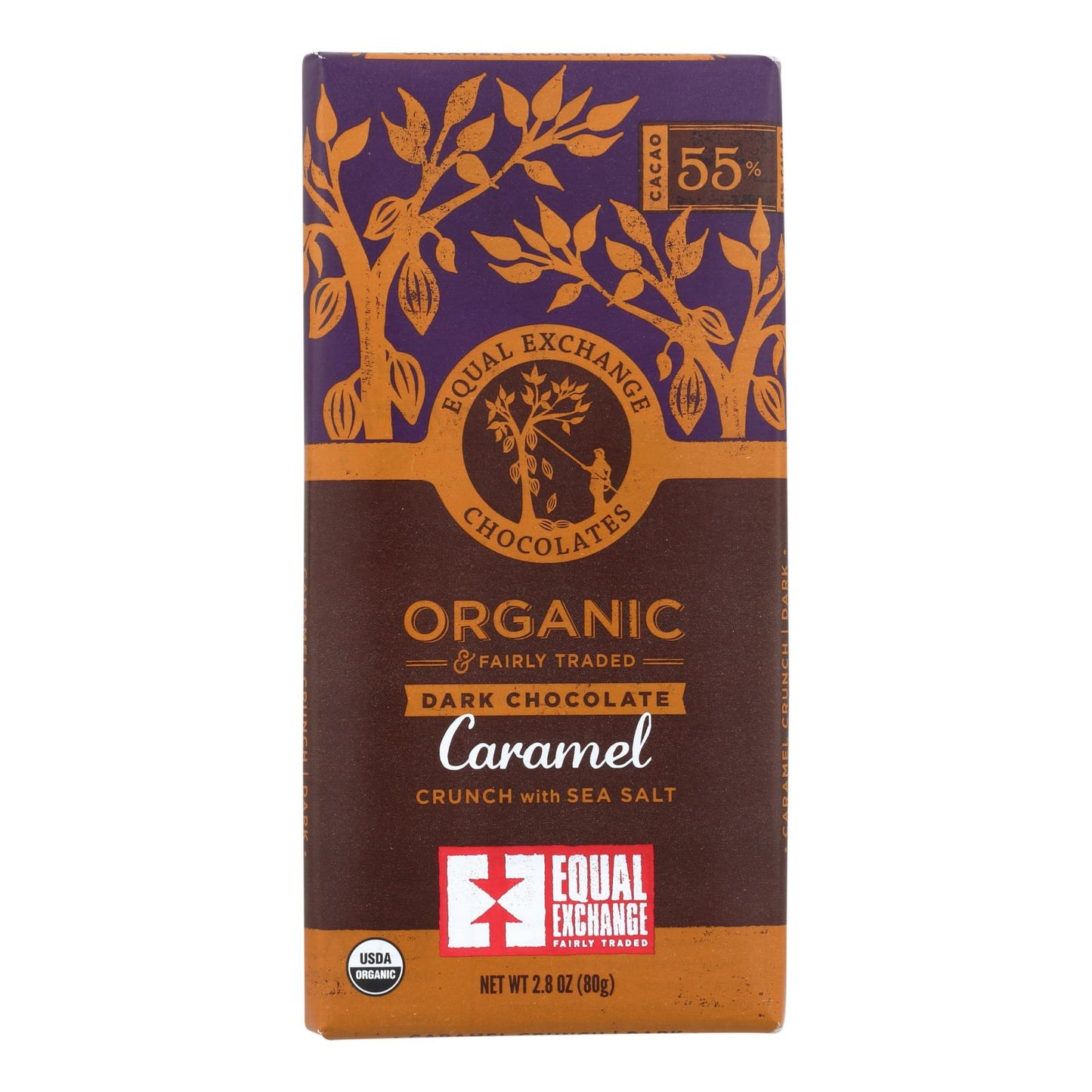 Equal Exchange, Organic Milk Chocolate Bar Caramel Crunch With Sea Salt, 2.8 Oz