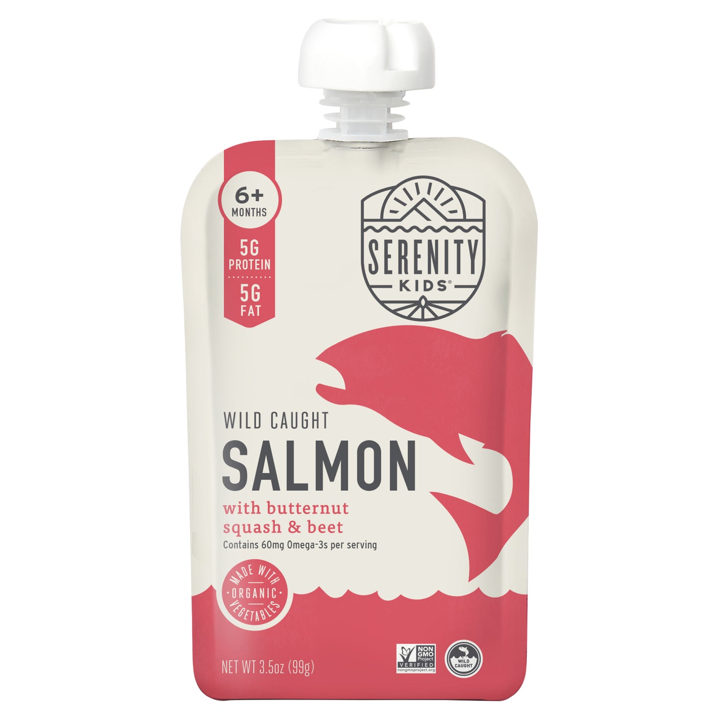 Serenity Kids Wild Caught Salmon with Organic Butternut Squash & Beet Pouch, 3.5oz
