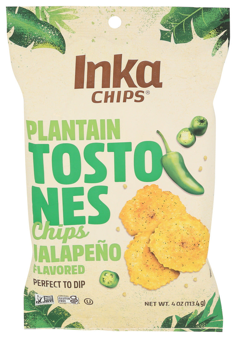 Inka Crops, Plantain Chips Tostones Jalapeno Flavored, 4 Oz