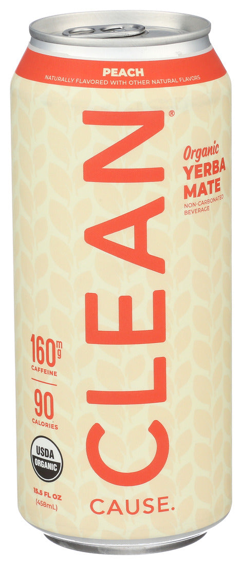 Clean Cause, Organic Yerba Mate Peach, 15.5 Oz