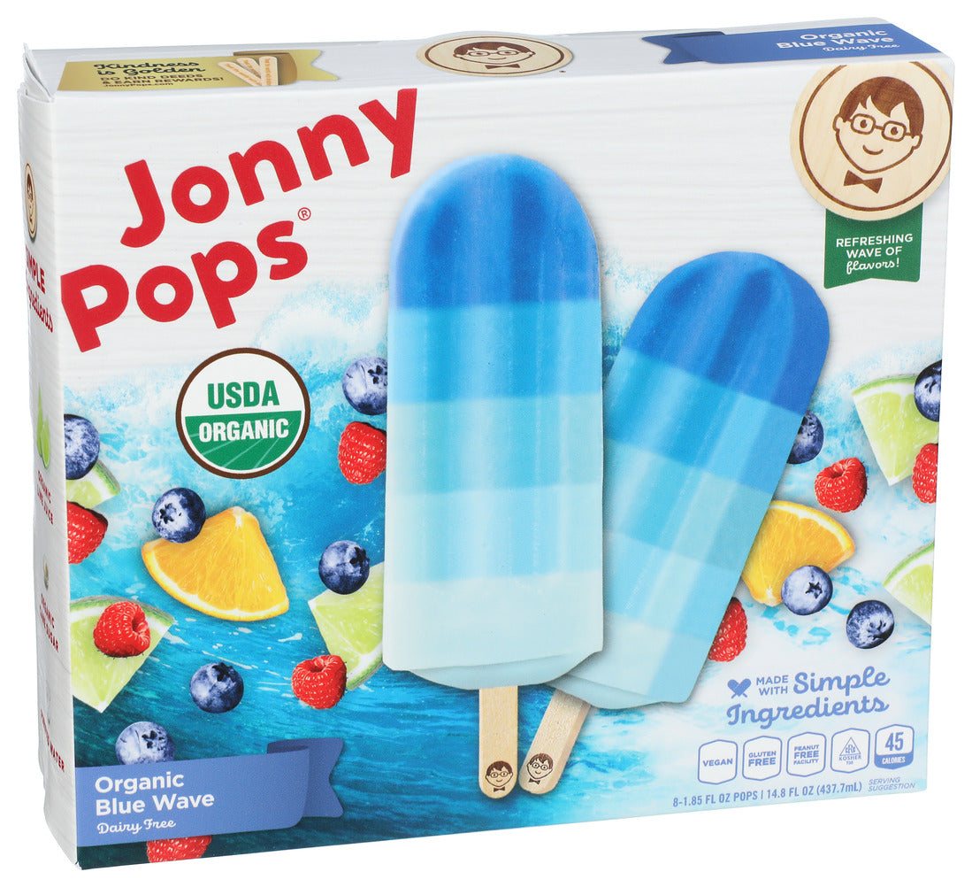 Jonny Pops, Organic Blue Wave Frozen Bars, 14.8 Fl Oz