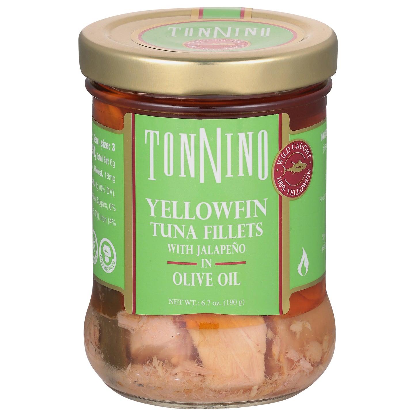 Tonnino Yellowfin Tuna Fillets with Jalapeno in Olive Oil 6.7 oz