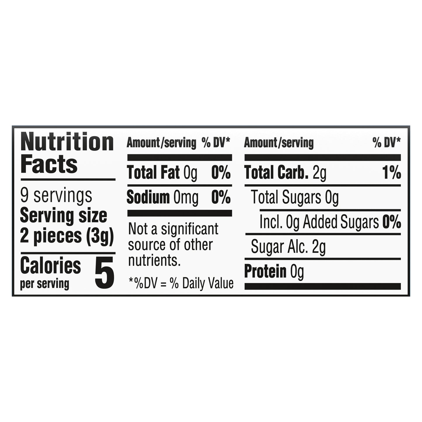 ECLIPSE Peppermint Sugar Free Chewing Gum, Single Pack, 18 Piece