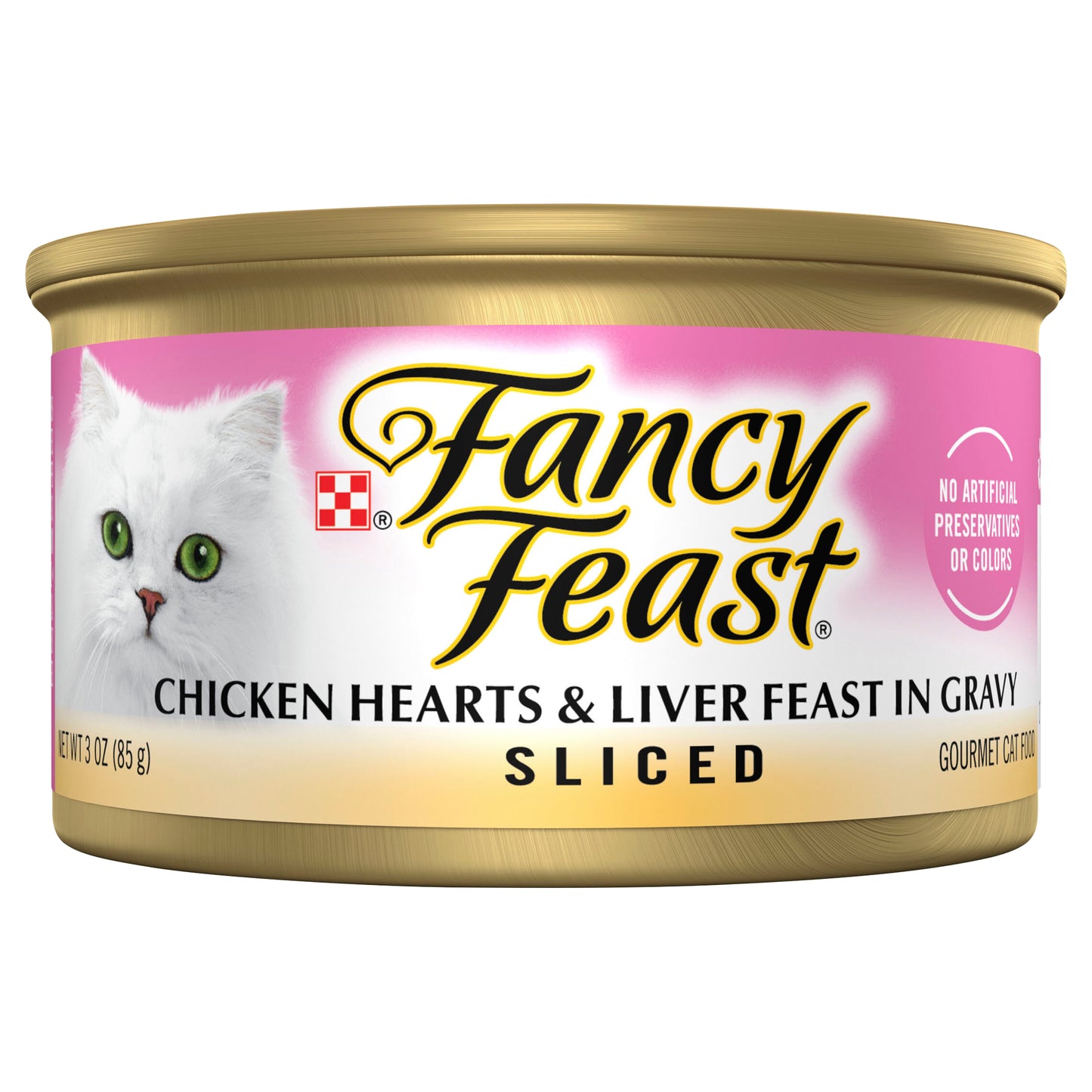 Purina Fancy Feast Gravy Wet Cat Food, Sliced Chicken Hearts & Liver Feast in Gravy - 3 oz. Can