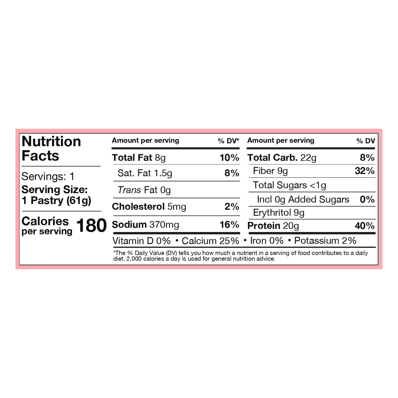 Protein Pastry - Strawberry, 2.2 oz Pastry