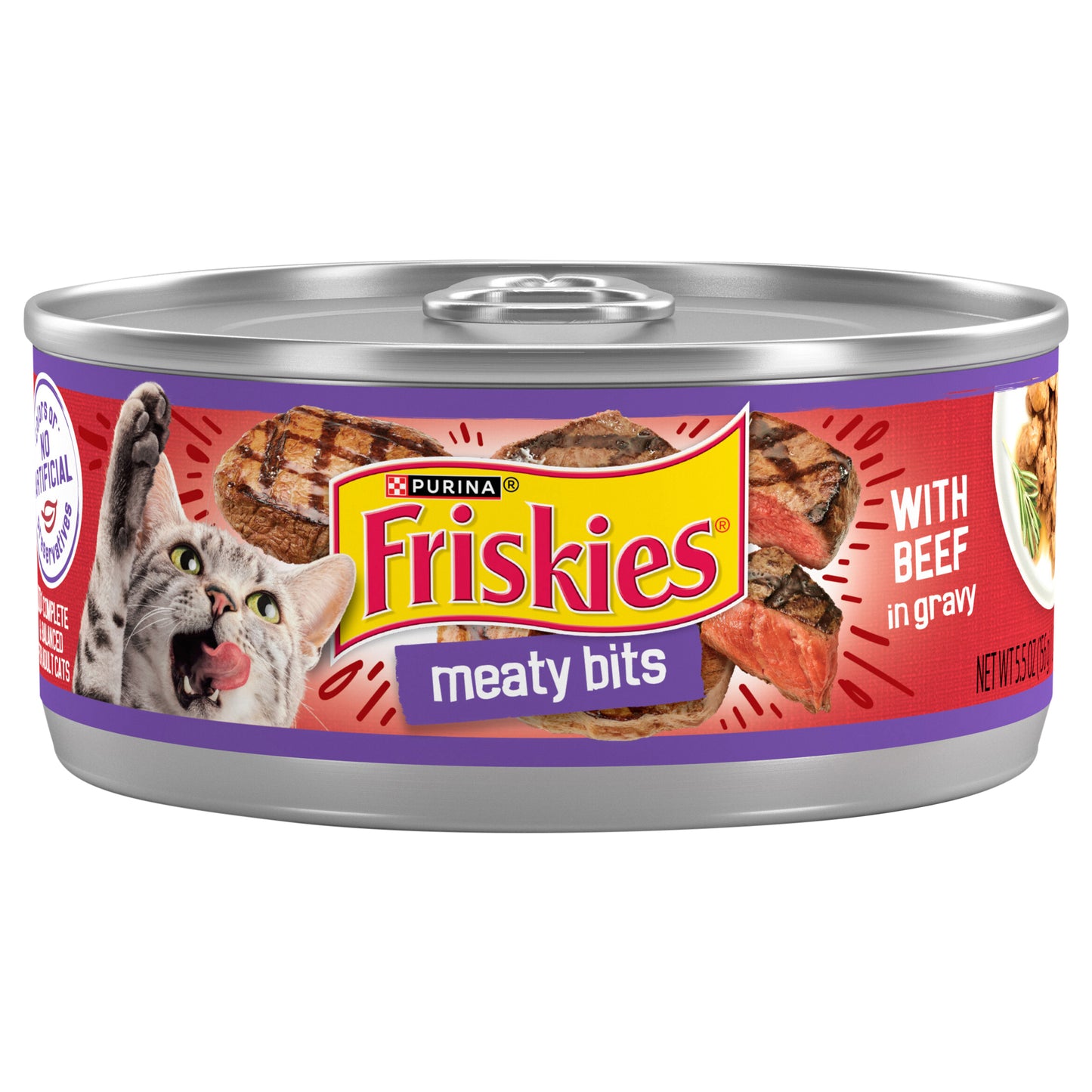 Purina Friskies Gravy Wet Cat Food, Meaty Bits With Beef in Gravy - 5.5 oz. Can