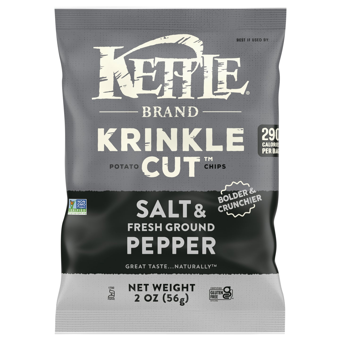Kettle Brand Krinkle Cut Salt & Fresh Ground Pepper Potato Chips 2 oz