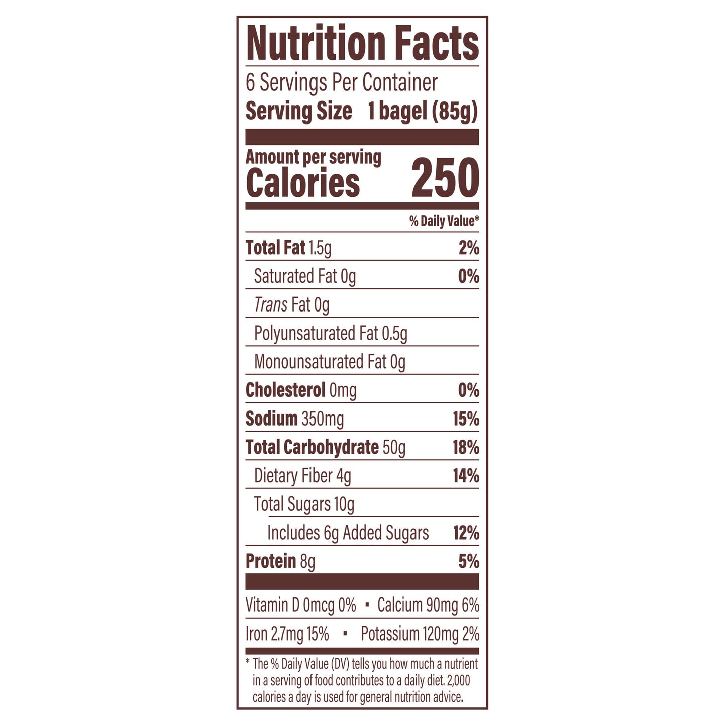 Thomas' Cinnamon Raisin Bagels, 6 count, 18 oz