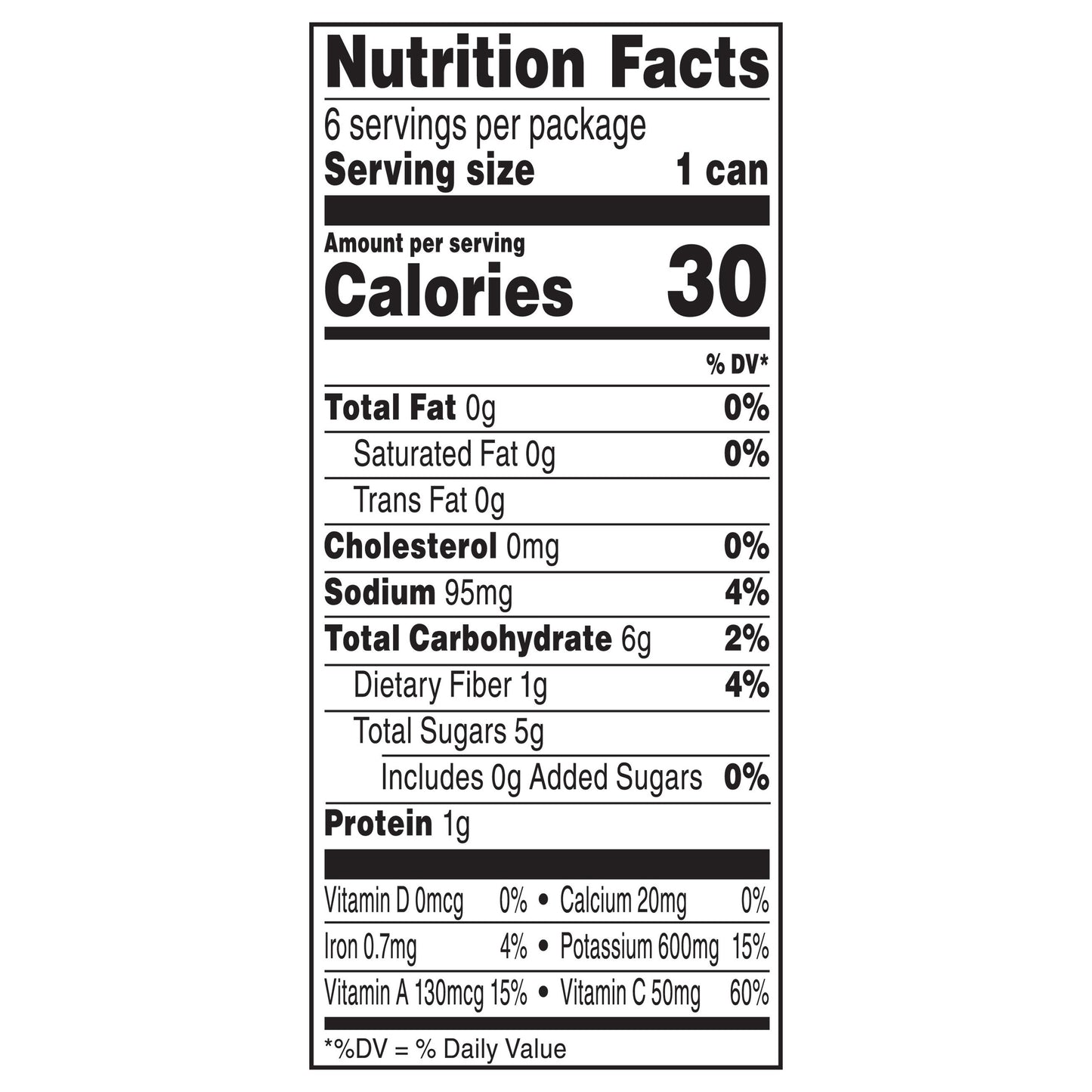 V8 Low Sodium Original 100% Vegetable Juice 6 - 5.5 fl oz Cans