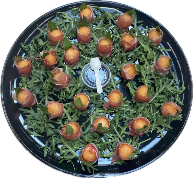 Prosciutto Wrapped Melon With Mint (20+)