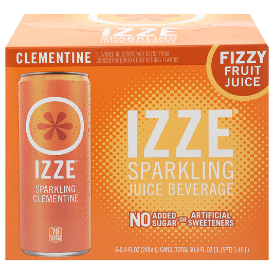 Izze Sparkling Clementine Juice Beverage 6 - 8.4 fl oz Cans