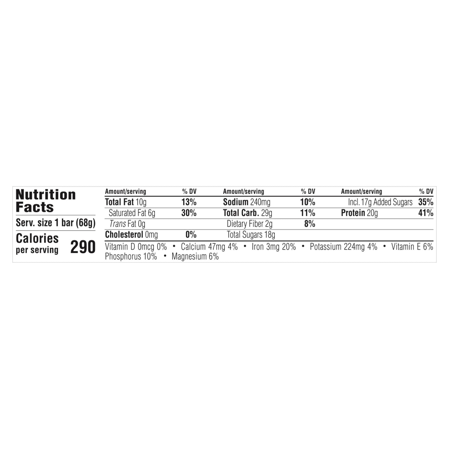CLIF Builders + Caffeine - Chocolate Chip Cookie Dough Flavor - Protein Bar - Gluten-Free - Non-GMO - Low Glycemic - 20g Protein - 2.4 oz.