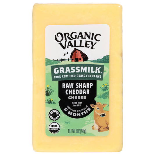 Organic Valley Grassmilk Raw Sharp Cheddar Cheese 8 oz